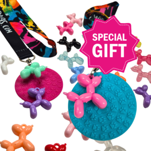 Mini Target am Schlüsselband mit Ballon-Hund